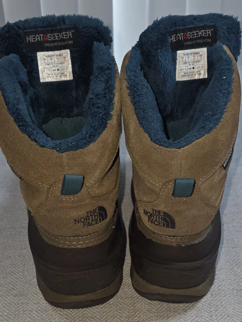 The North Face Heatseeker Shellista II Short Winter Boots Womens 9 Brown Teal 20
